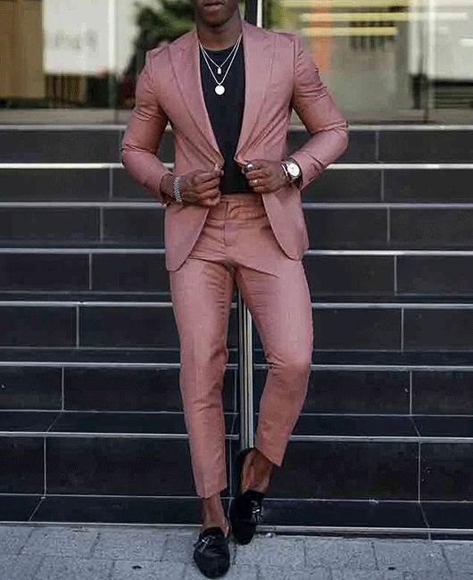 Casual Plain Lapel Collar Blazer & Pencil Pants 2Pcs Set