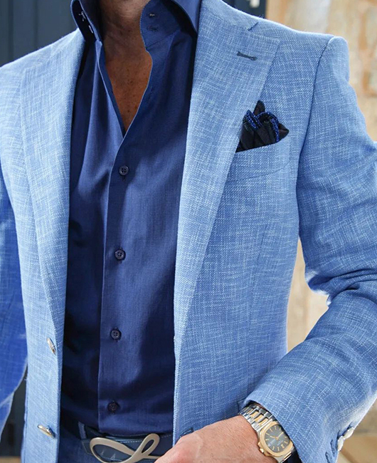 Textured Pattern Pockets Single Breasted Notch Lapel Blazer