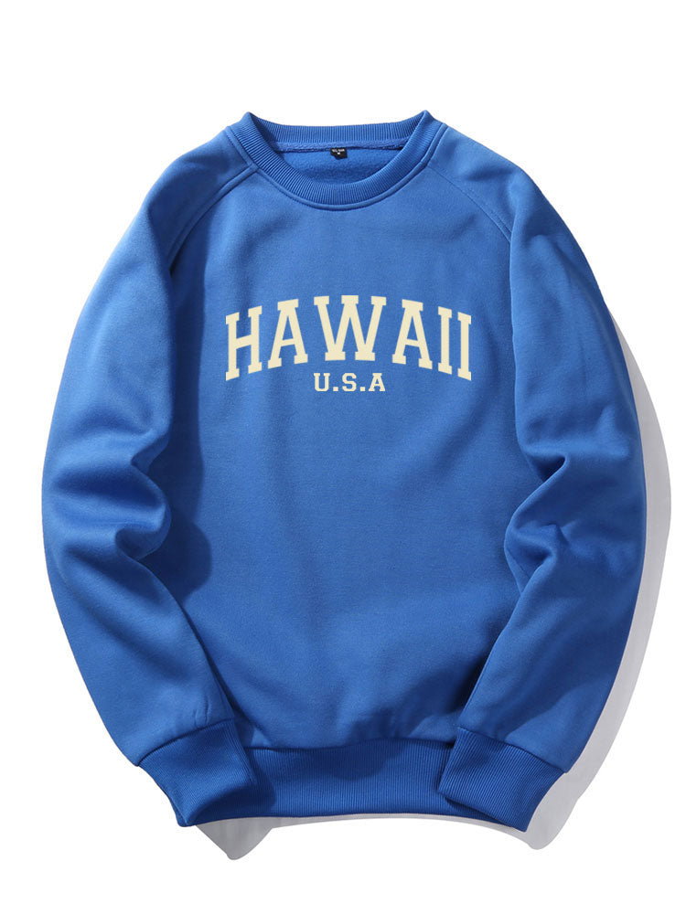 Hawaii Letter Print Sweatshirt