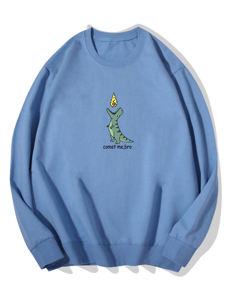 Comet Dinosaur Print Cotton Sweatshirt