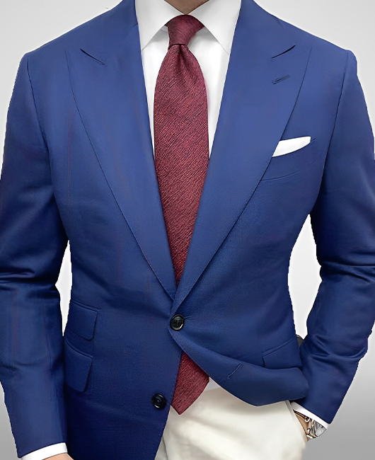 Basic Solid Color Lapel Collar Chest Pocket Two Button Blazer