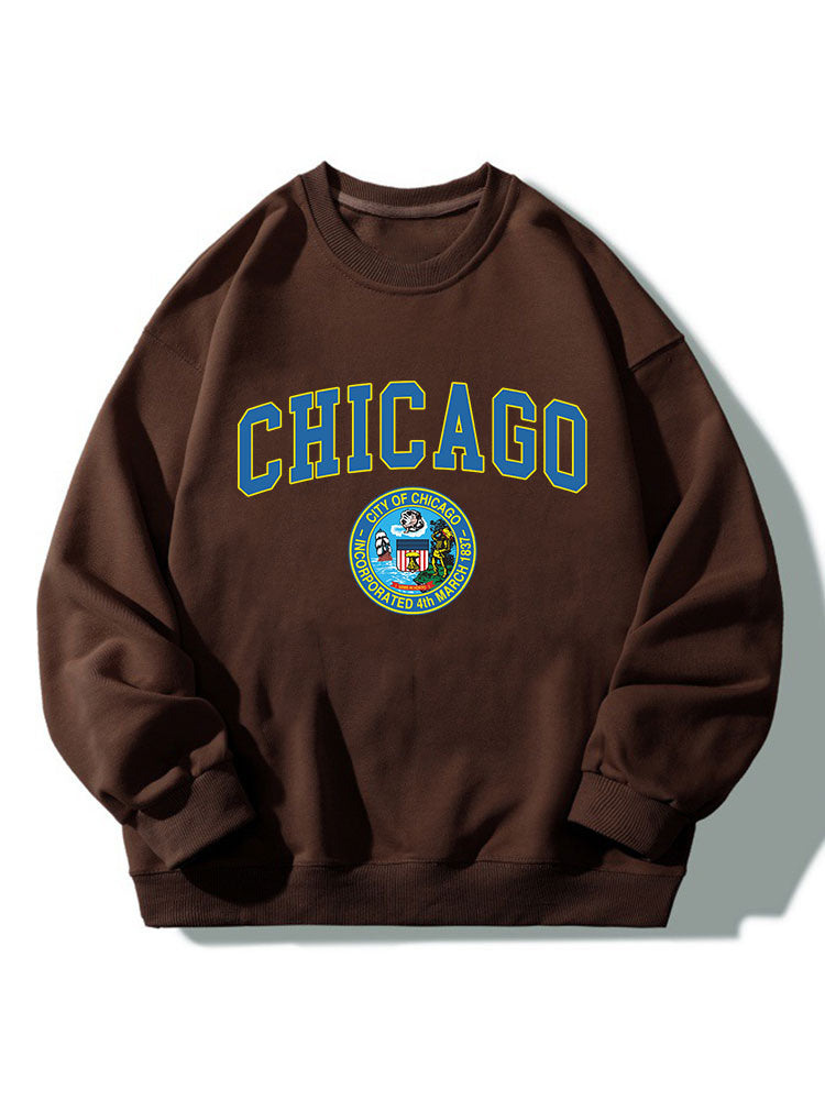 Chicagp Print Relaxed Sweatshirt