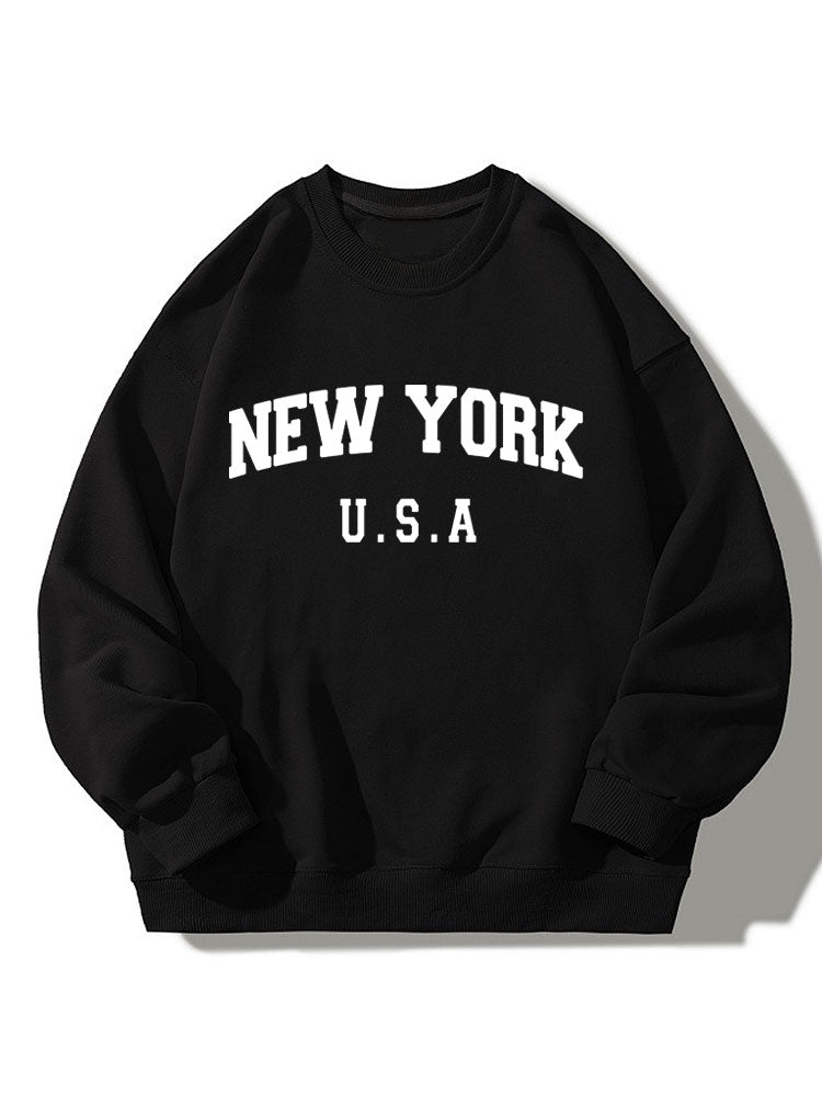 New York Print Relaxed Sweatshirt