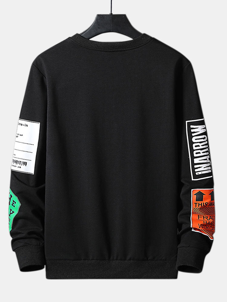 Slogan Label Print Sweatshirt